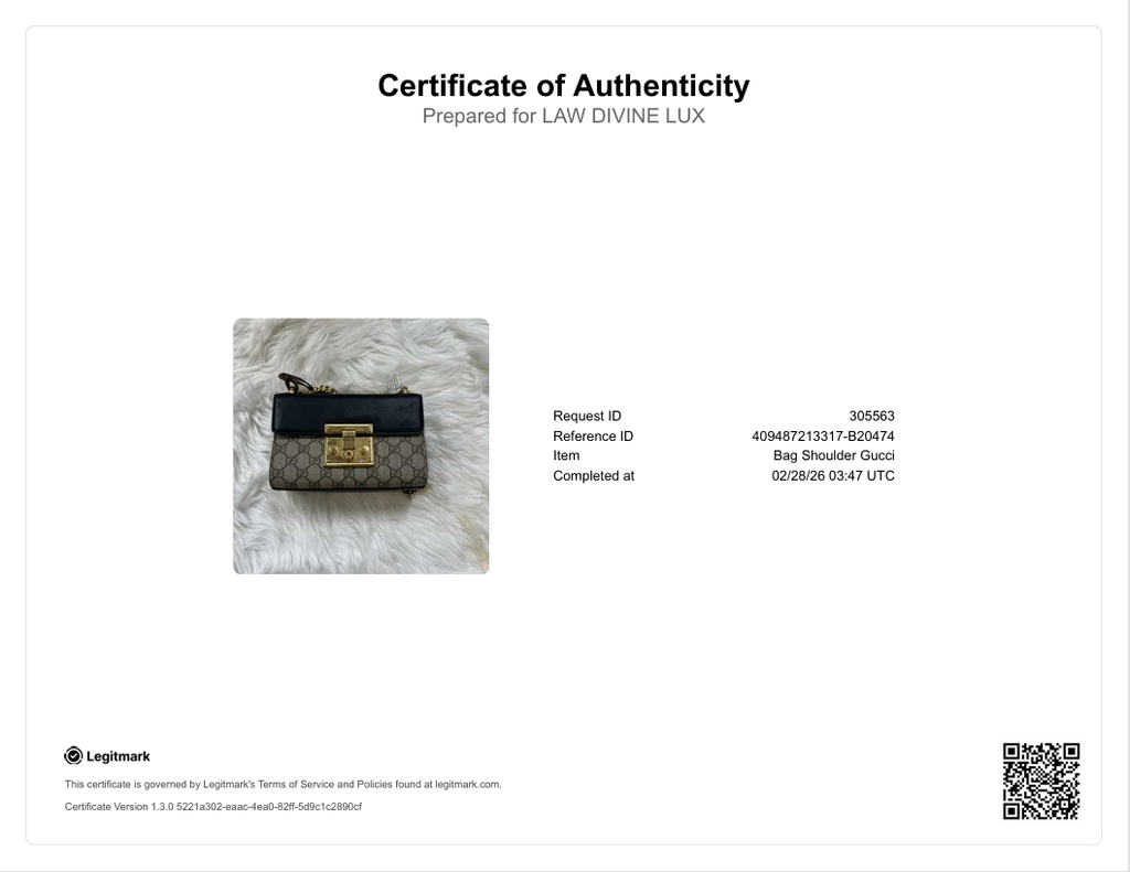 Padlock Shoulder Bag GG Coated Canvas and Leather Small B20474