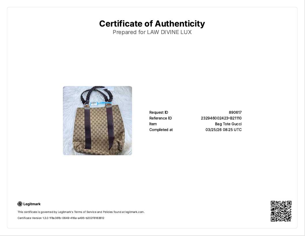Brown Gucci GG Canvas Bamboo Libeccio Tote Bag Leather B21110