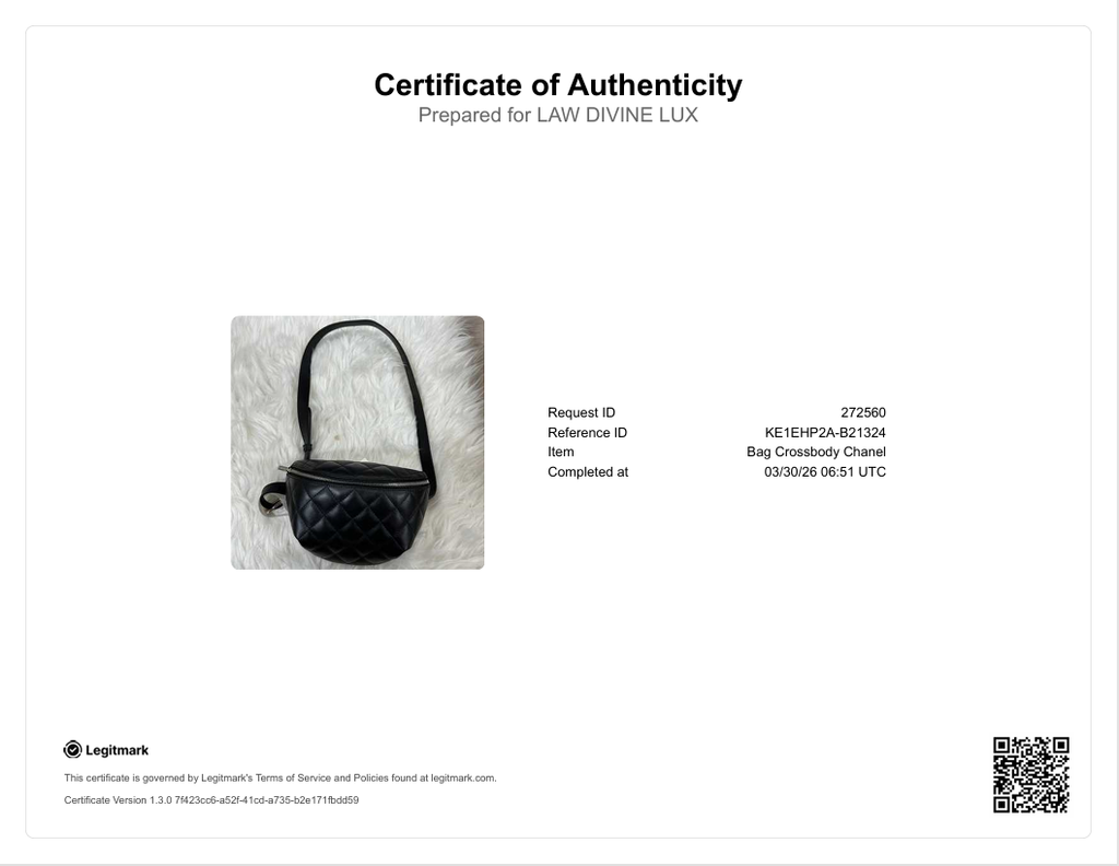 Calfskin Quilted Uniform Waist Belt Bag Black B21324