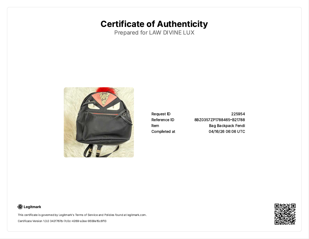 Fendi Black Nylon/Leather/Snakeskin Medium Monster Eyes Backpack Bag B21788