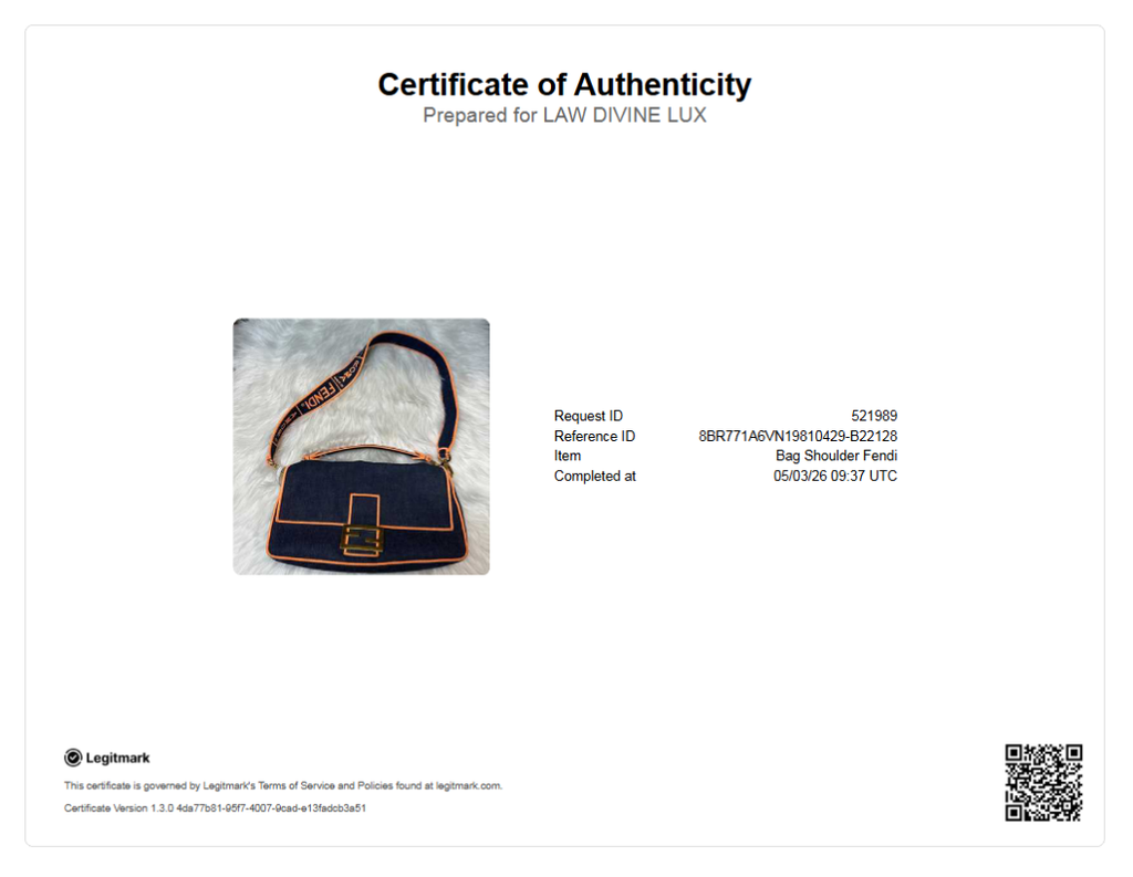 Denim Double Flap Baguette Large B22128