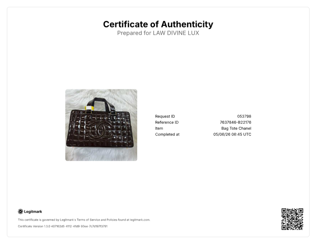 Chocolate Bar CC Bowler Bag Quilted Patent Large B22176