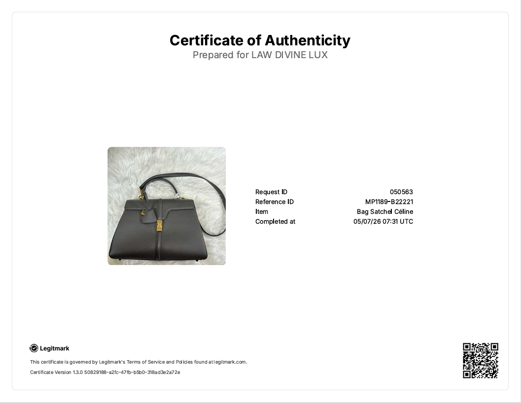 Grained Calfskin Medium 16 Top Handle Bag Grey B22221