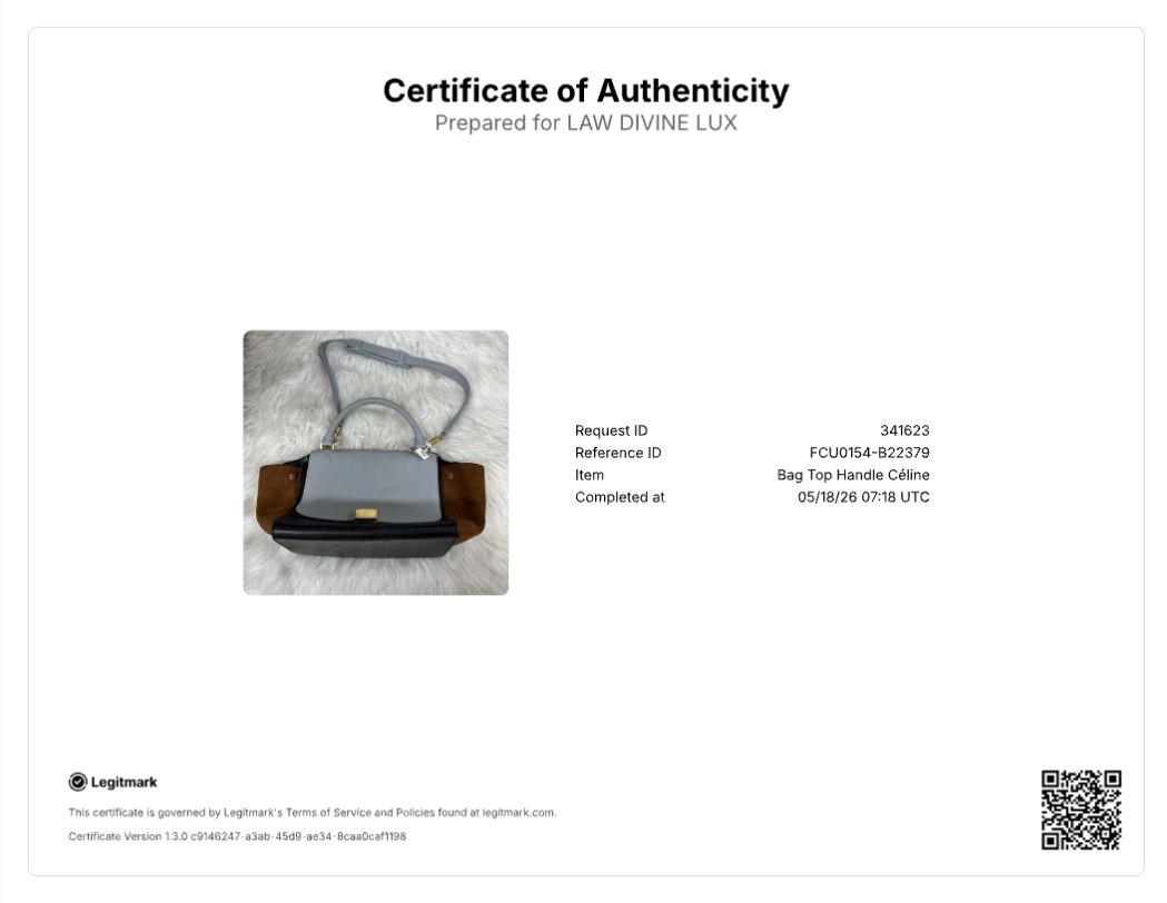 Celine Tri-Color Medium Trapeze Bag in Light Blue, Black Leather, and Tan Suede B22379