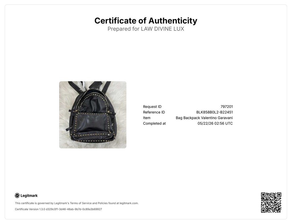 Valentino Garavani Smooth Leather Rockstud Backpack Black twins B22451