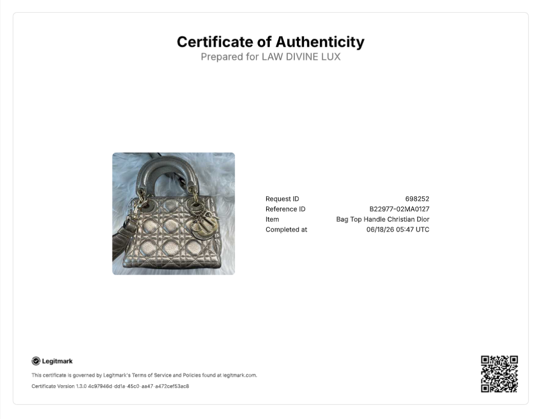 Christian Dior Metallic Lambskin Cannage Small My ABCDior Lady Dior Gold B22977