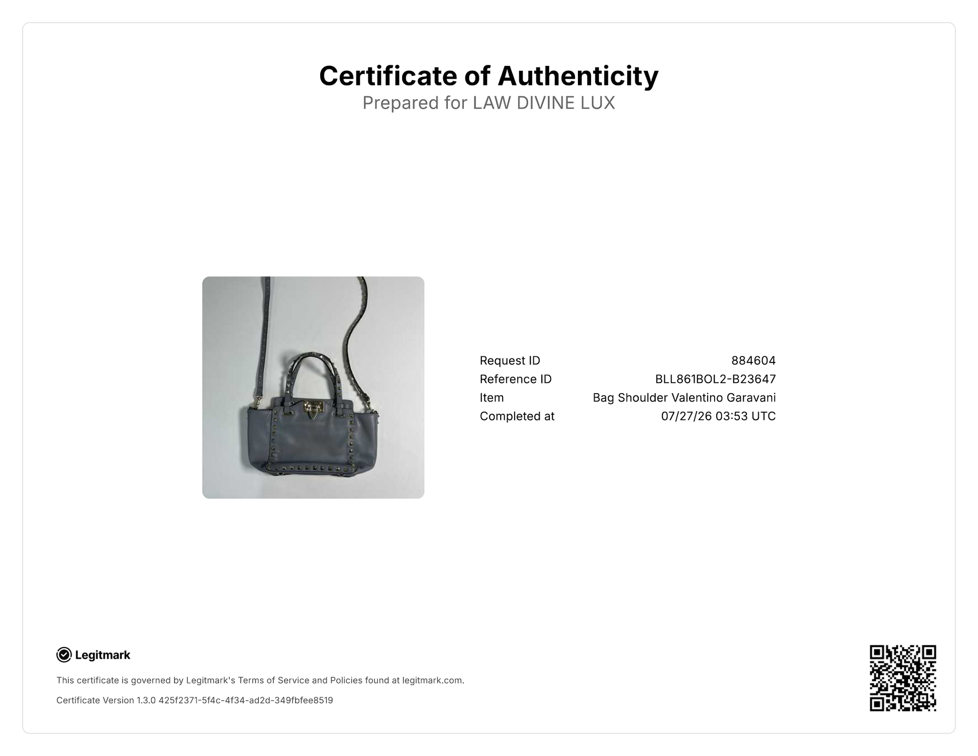 Valentino Garavani Vitello Rockstud Tote Grey Twins B23647