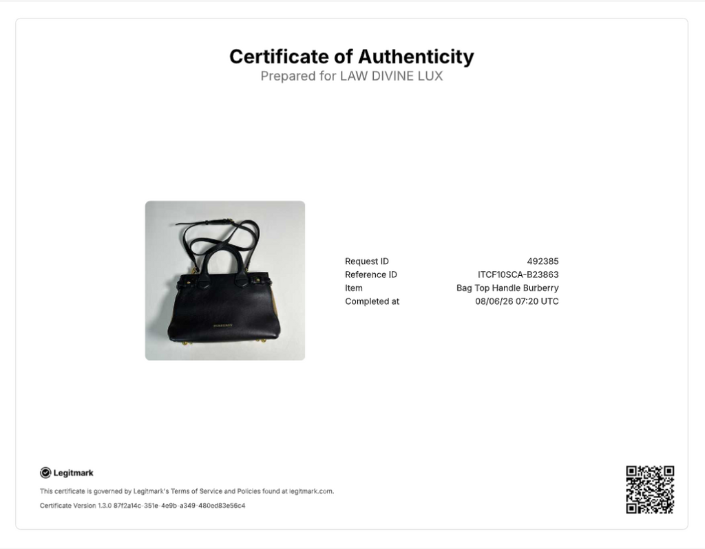Burberry Banner Leather and House Check Canvas Small B23863