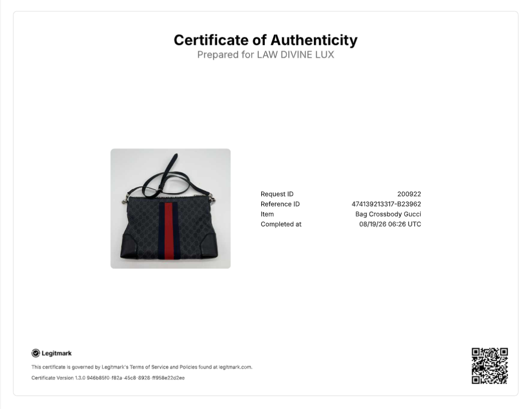 Soft GG Supreme Monogram Appia Calfskin Web East West Messenger Bag Black Grey B23962