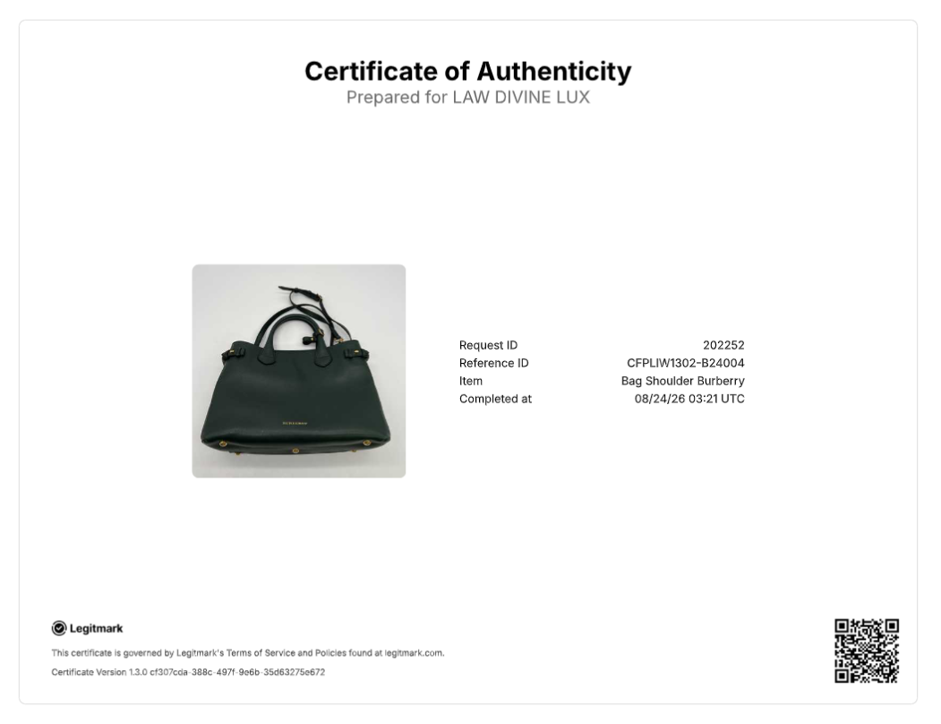 Burberry Bottle Green Calf Leather House Check Medium Banner Tote Bag B24004