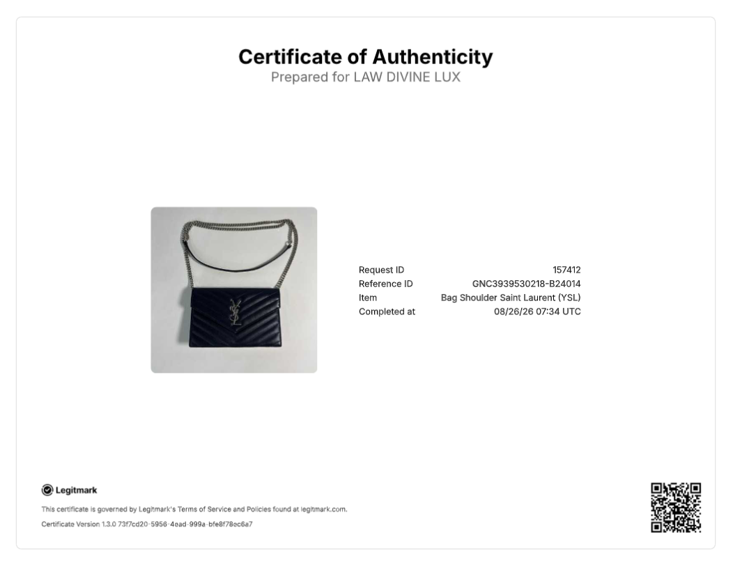 Saint Laurent (YSL) Cassandre Envelope Chain Wallet B24014