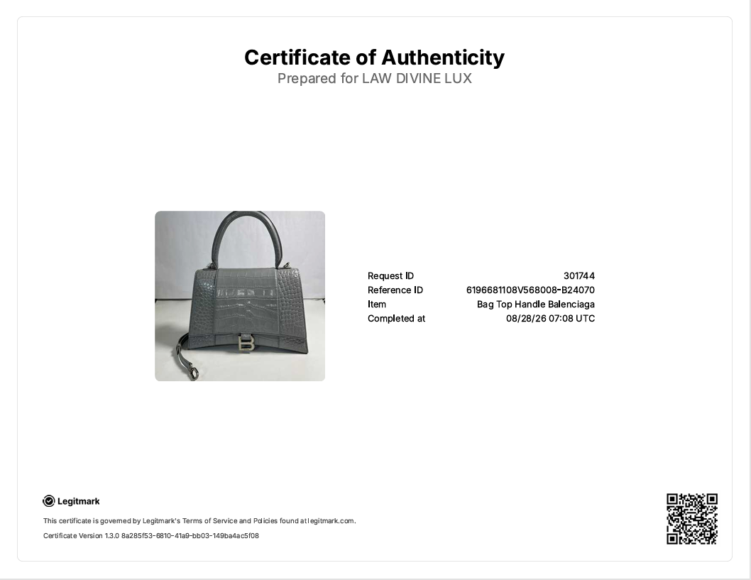 Hourglass Top Handle Bag Crocodile Embossed Leather B24070