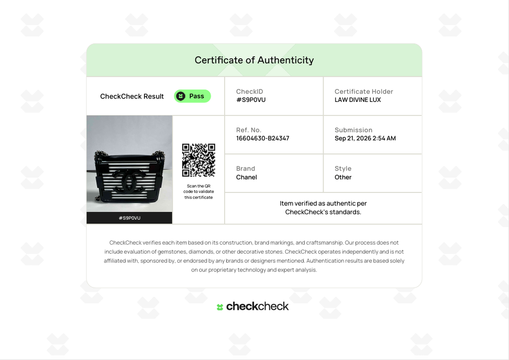 Plexiglass Patent Mini Striped Boy Brick Flap Black White B24347