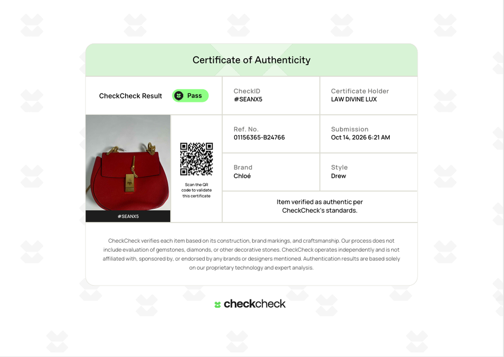 Grained Lambskin Drew Shoulder Bag Plaid Red B24766
