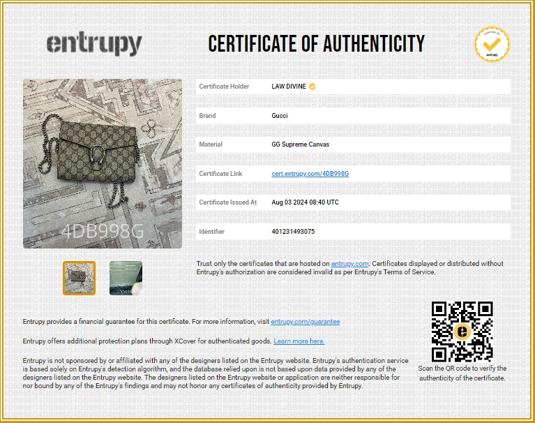 Dionysus Chain Wallet GG Coated Canvas Small
