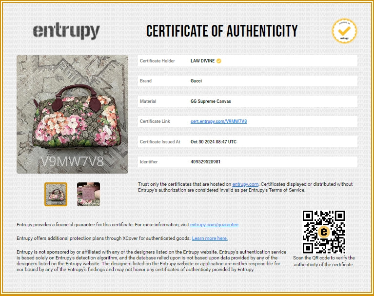 Boston Bag Blooms Print GG Coated Canvas Small