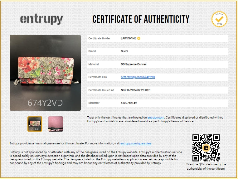 Continental Wallet On Chain Blooms Print GG Coated Canvas