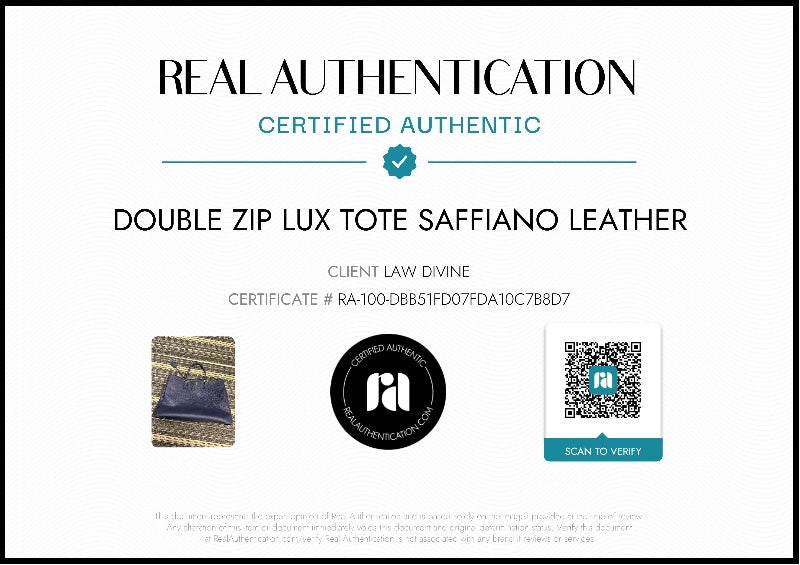 Double Zip Lux Tote Saffiano Leather Large