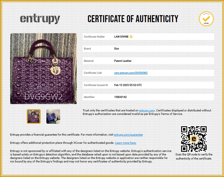 Vintage Lady Dior Bag Cannage Quilt Patent Large