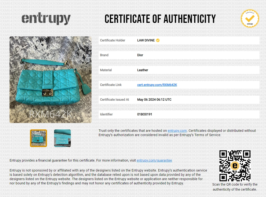 DIOR Turquoise Cannage Patent Leather Medium New Lock Shoulder Bag