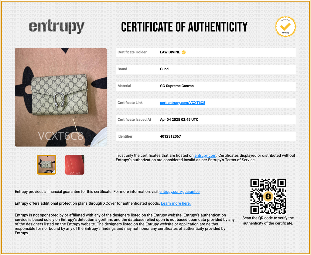 GG Supreme Monogram Mini Dionysus Chain Wallet