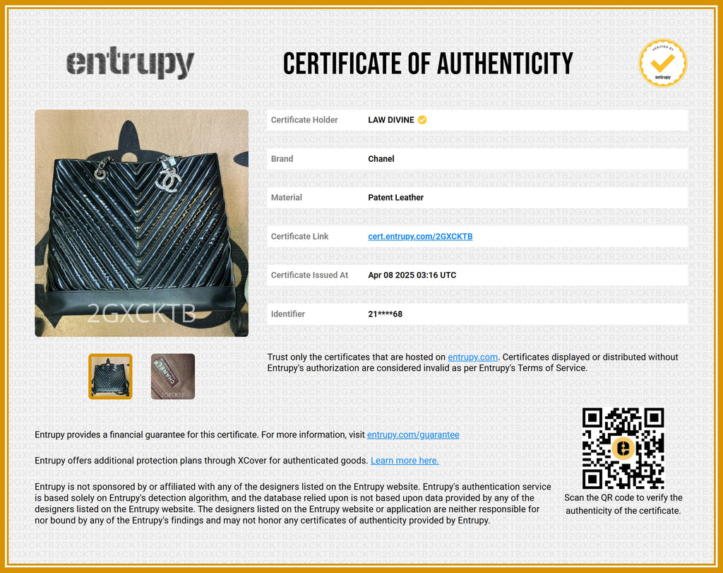 CC Charm Tote Chevron Patent Medium