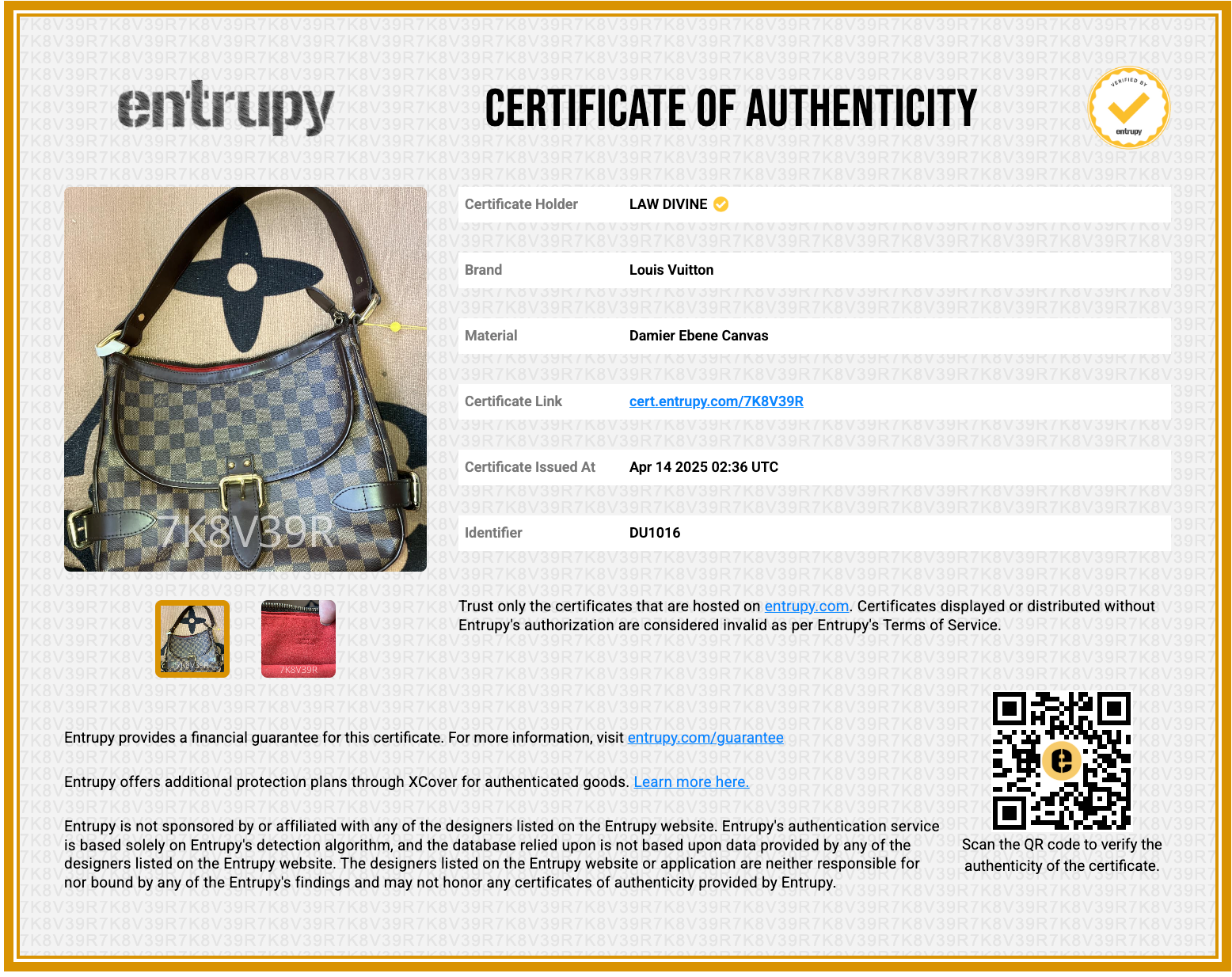 Brown Canvas Damier Ebene Highbury Bag