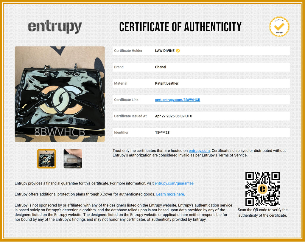 Black Vinyl CC Lipstick Tote Patent