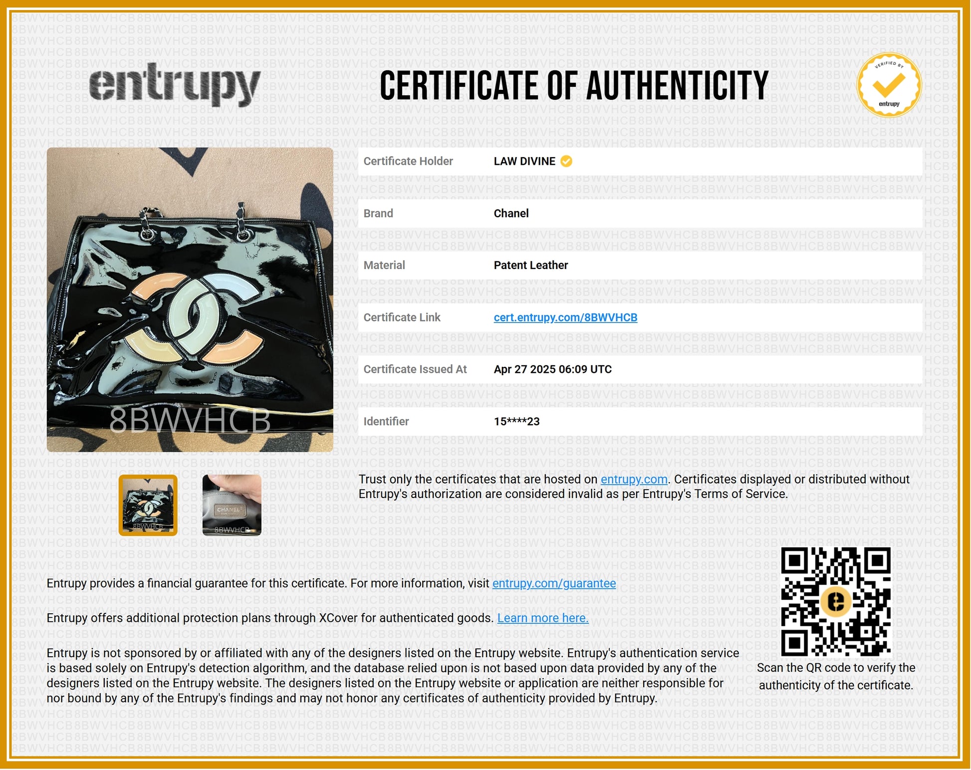 Black Vinyl CC Lipstick Tote Patent