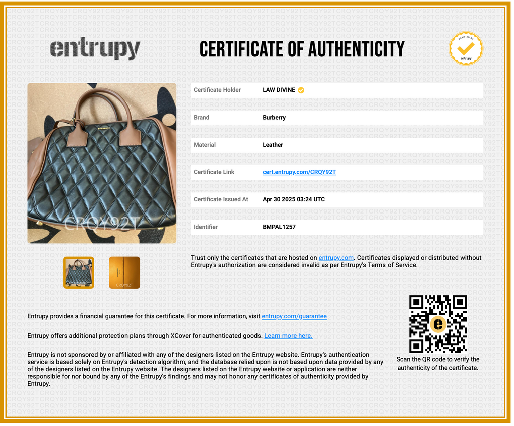 Handbag Burberry camel in leather