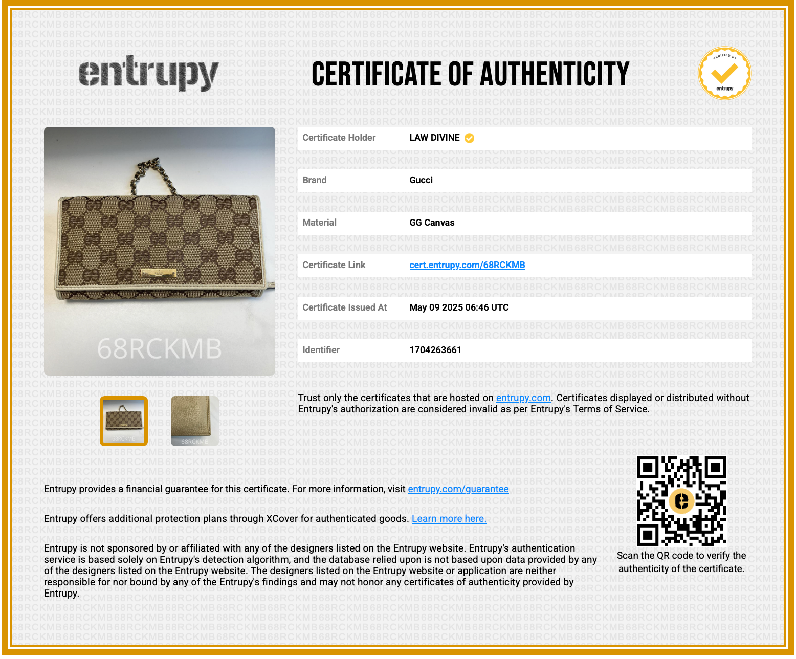 GG Canvas Canvas Continental Wallet