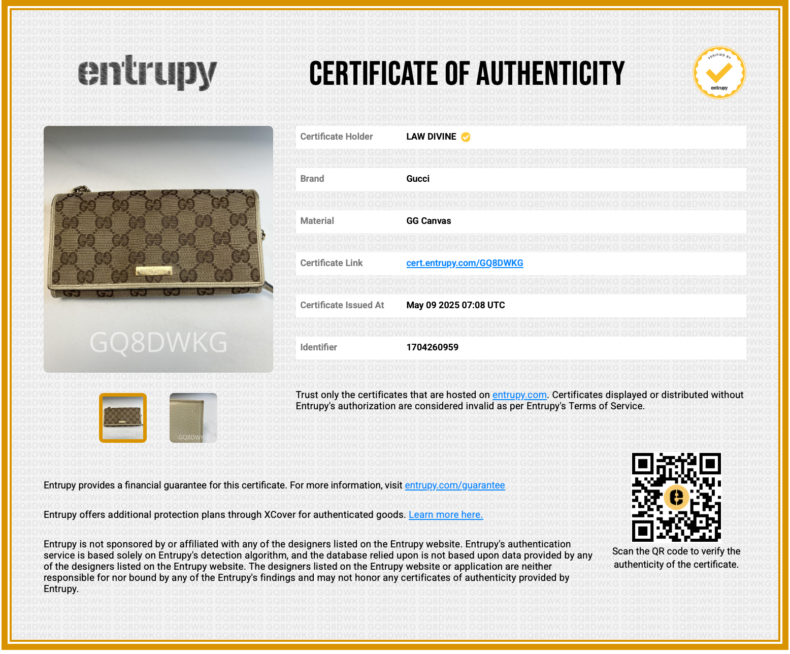 GG Canvas Canvas Continental Wallet