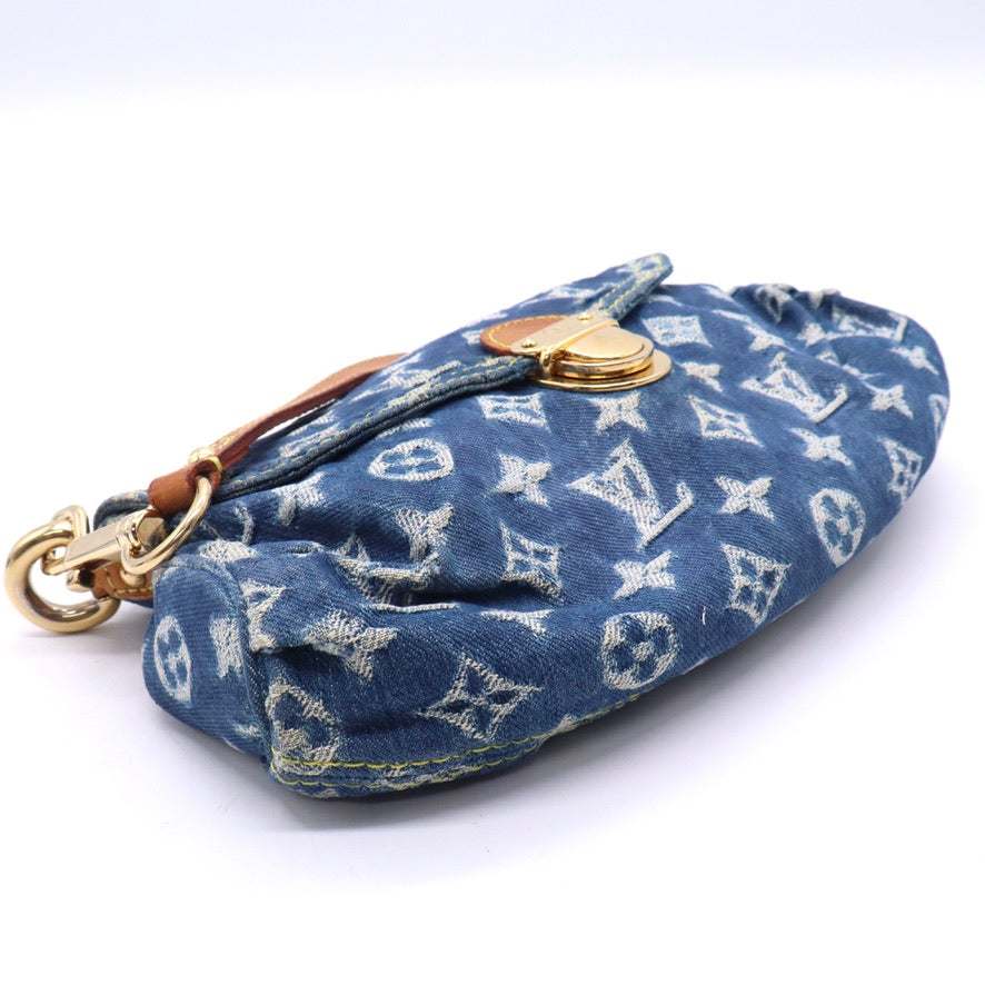 Monogram Denim Mini Pleaty Blue Twins B20913