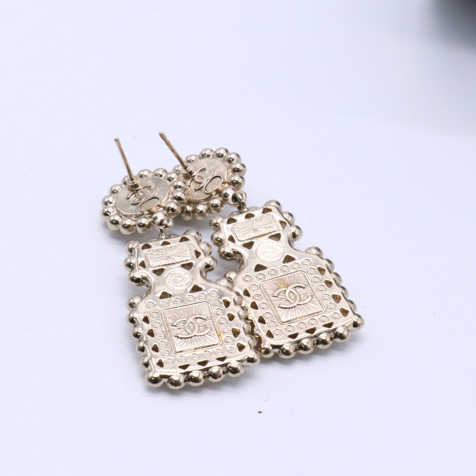 Gold-tone Mother-of-Pearl Earrings Twins
