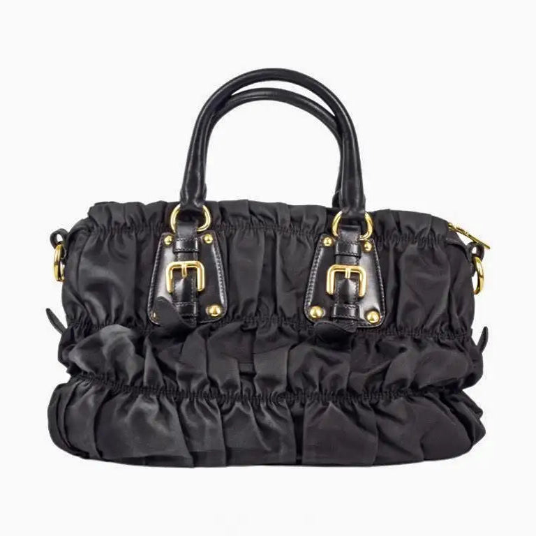 Nappa Trimmed Tessuto Gaufré Handle Bag twins