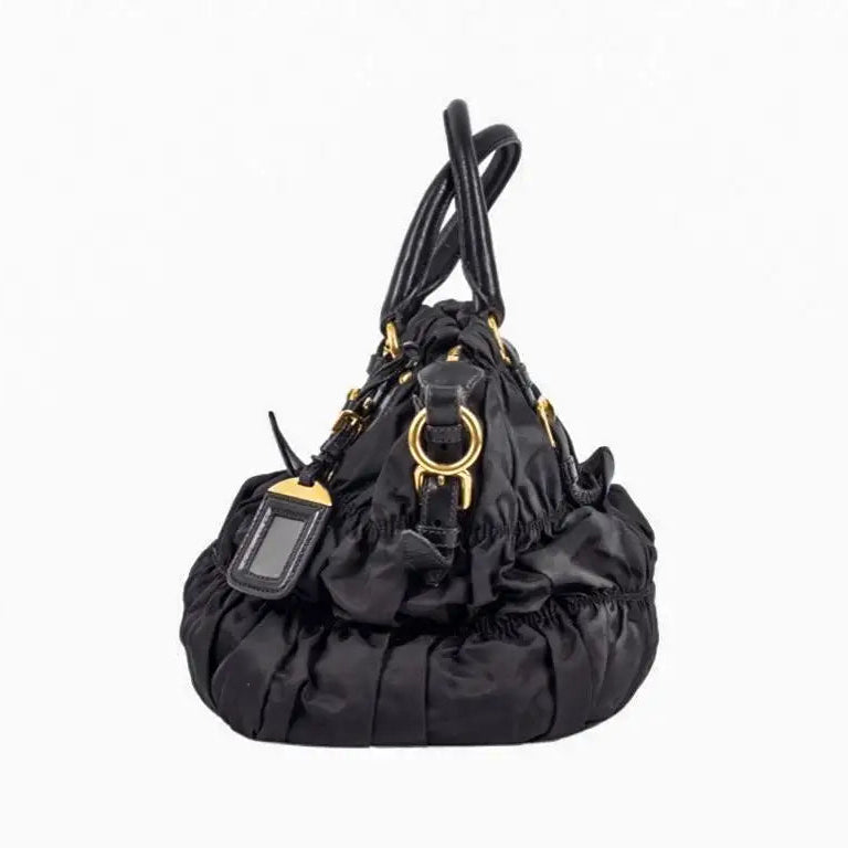 Nappa Trimmed Tessuto Gaufré Handle Bag twins