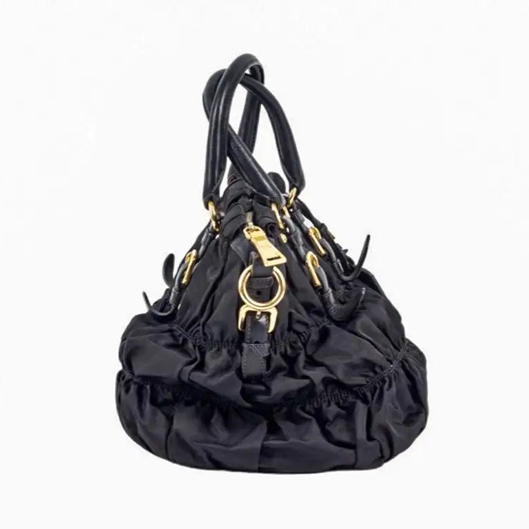 Nappa Trimmed Tessuto Gaufré Handle Bag twins