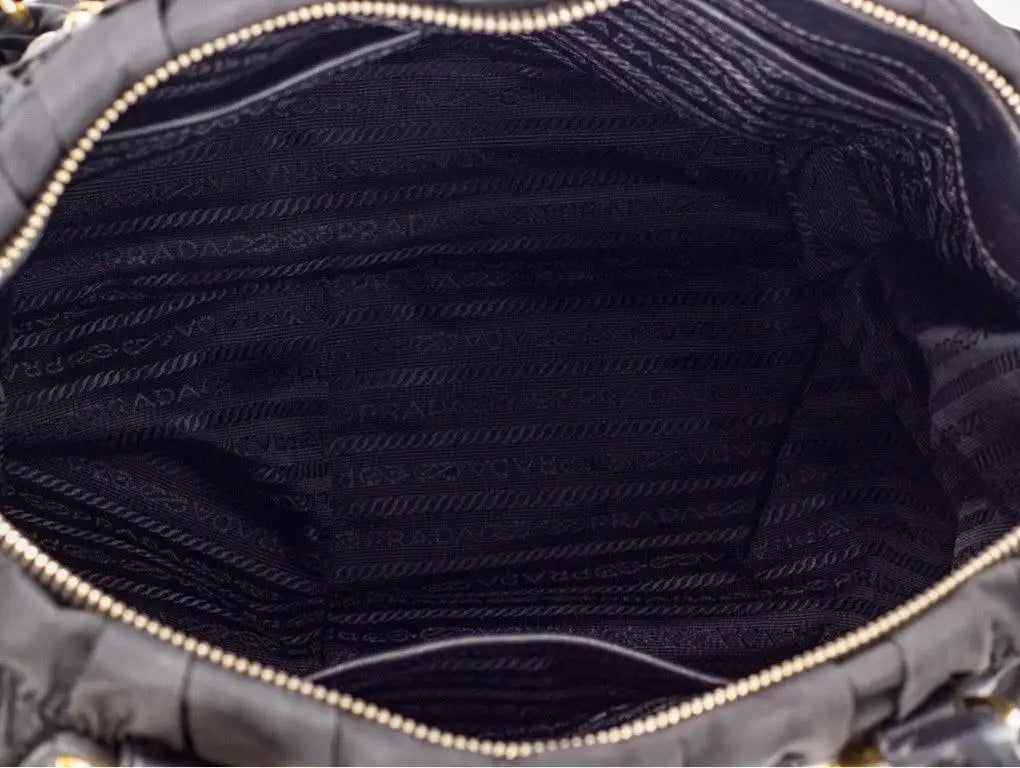 Nappa Trimmed Tessuto Gaufré Handle Bag twins