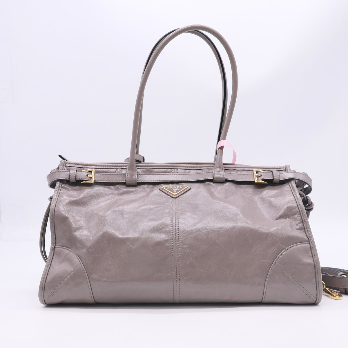Glossy Calfskin Triangle Medium Bonnie Shoulder Bag  Twins LDJ6835
