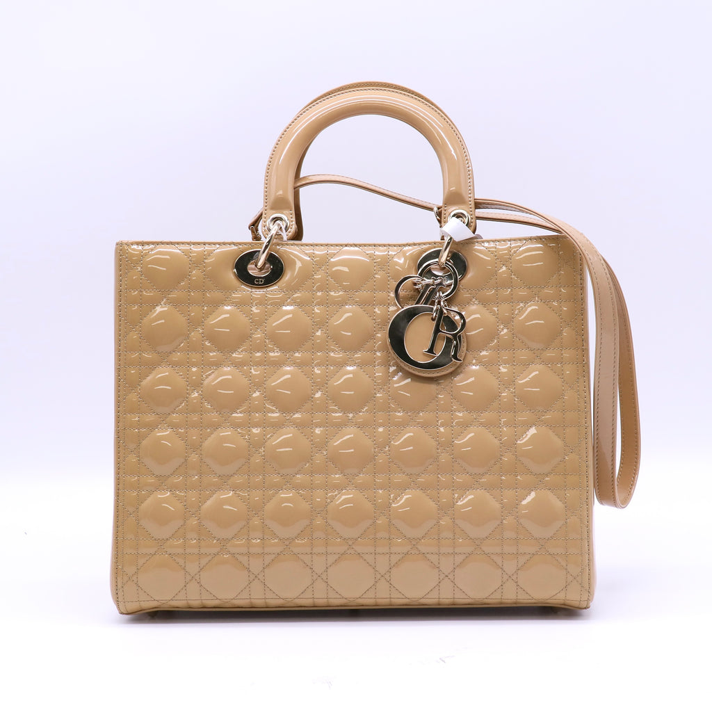 Lady Dior Bag Cannage Quilt Patent Large Twins B22335