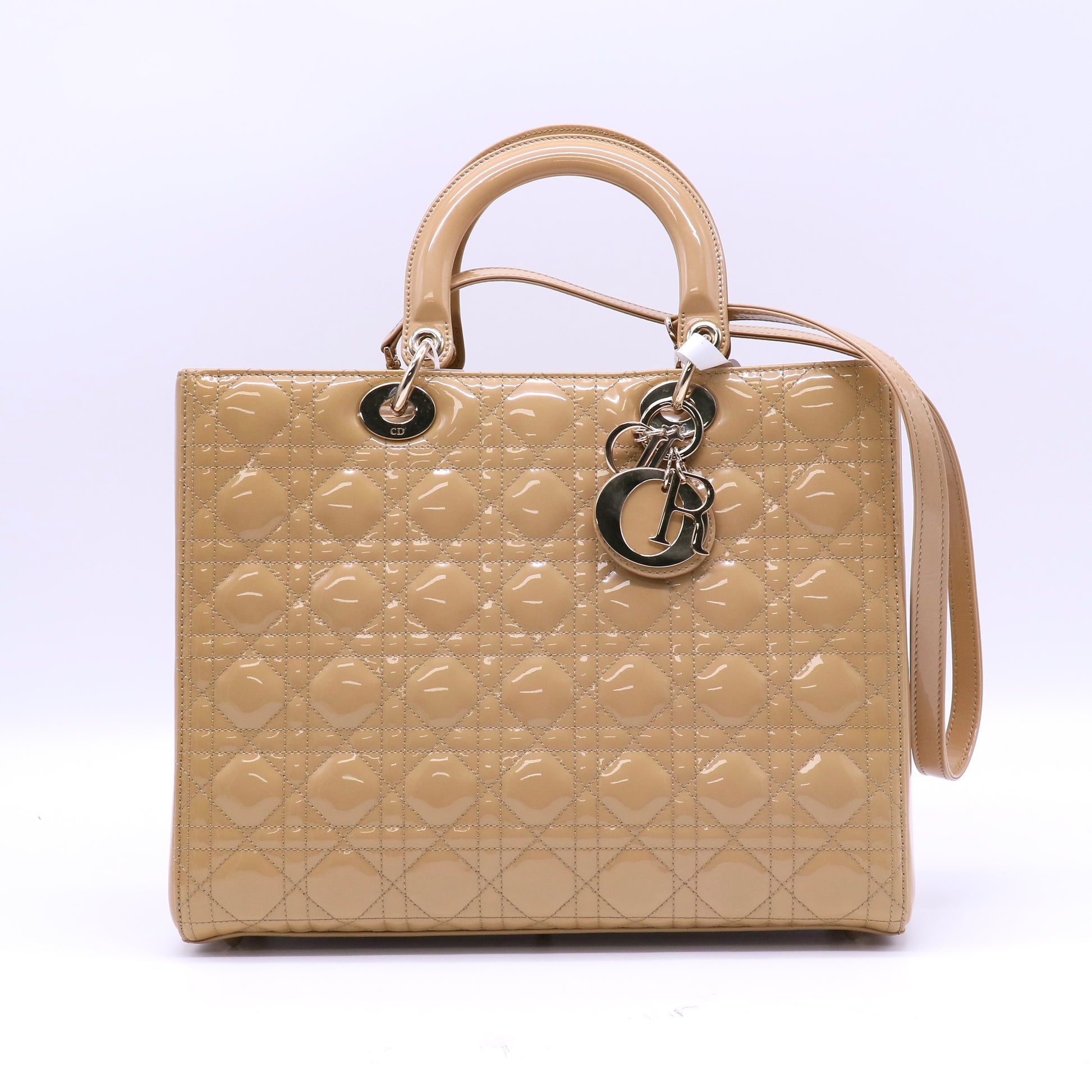 Lady Dior Bag Cannage Quilt Patent Large Twins B22335