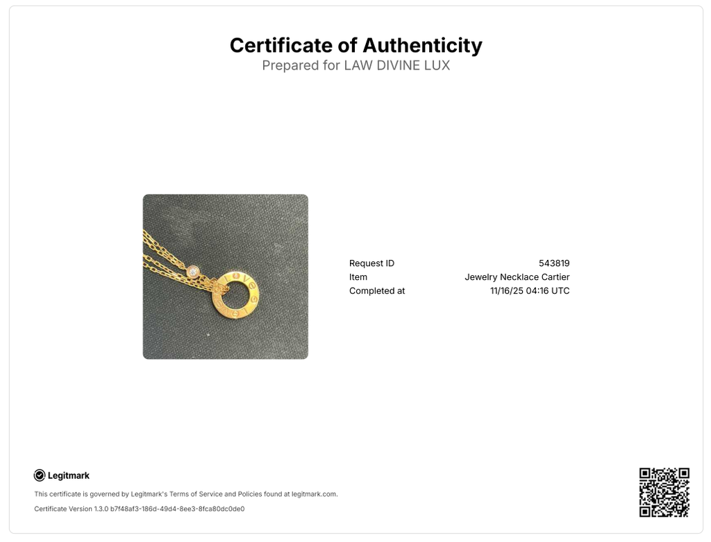 2 Diamonds Love Pendant Necklace 18K Yellow Gold and Diamonds