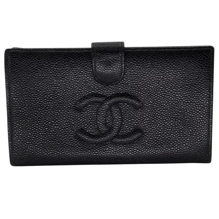 Caviar Long Leather CC French Purse Wallet - twins