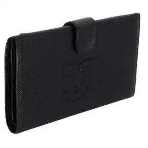 Caviar Long Leather CC French Purse Wallet - twins