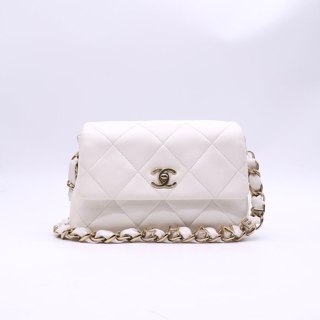 Lambskin Quilted Small Logo Strap Flap Bag Twins LDZ1704