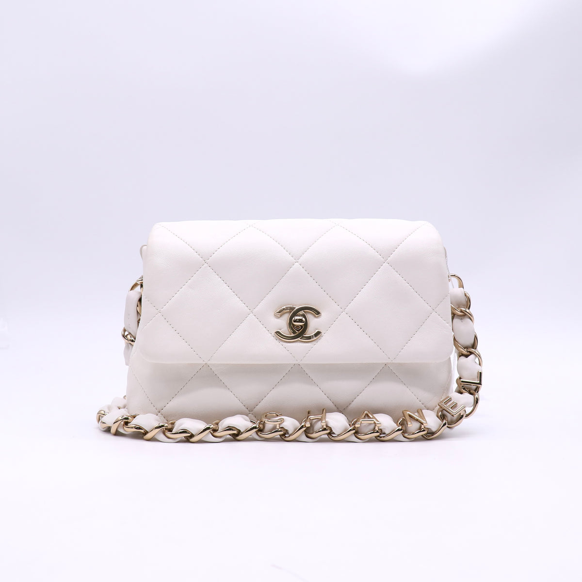 Lambskin Quilted Small Logo Strap Flap Bag Twins LDZ1704