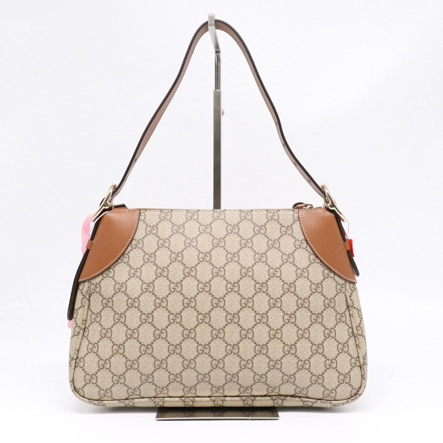 GG Supreme Monogram Textured Calfskin Medium Emblem Shoulder Bag Twins LDJ6765