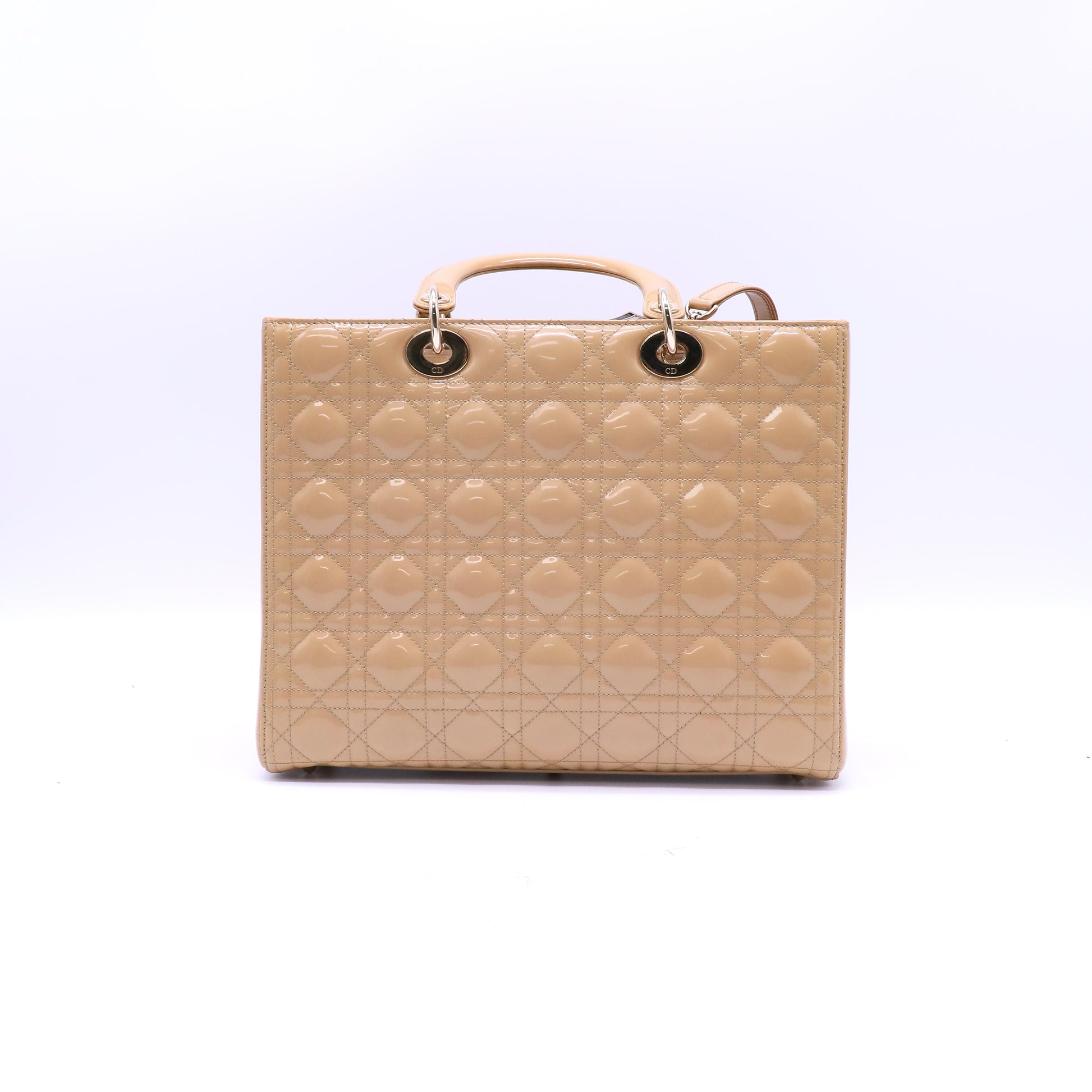Lady Dior Bag Cannage Quilt Patent Large Twins B22335