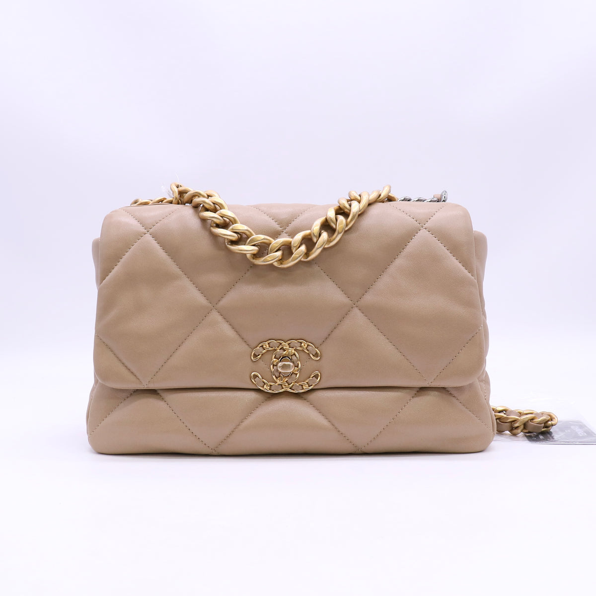 19 Flap Bag Quilted Leather Large Twins LDJ6628