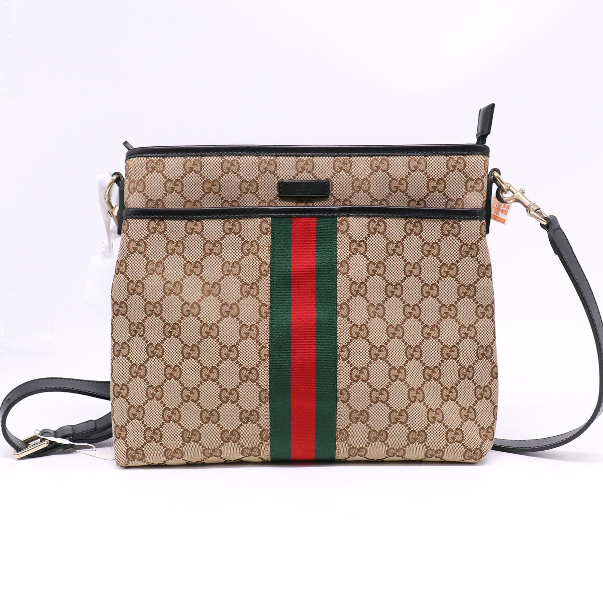 GG Monogram Web Flat Messenger Bag  Twins